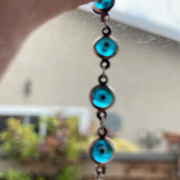 Isabella m. Of Boston Sterling silver “evil eye” bracelet 14 translucent stones - Picture 2 of 5